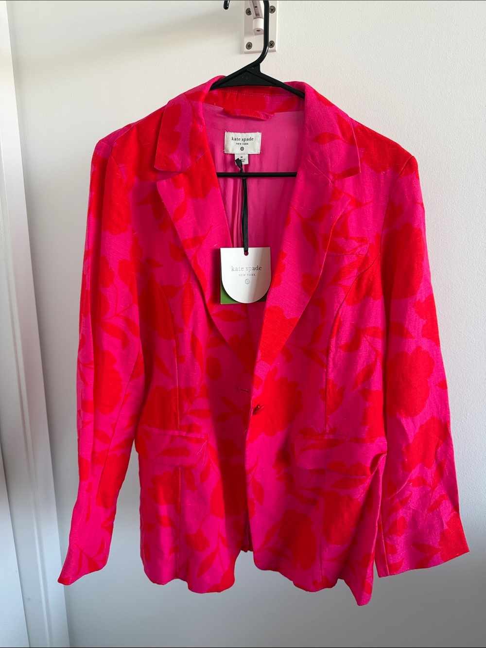 kate spade x target Hot Pink and Red Floral linen Blazer